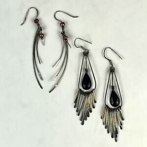 Vintage Handmade Pierced Earrings Dangle Teardrop Chandelier Unique Jewelry